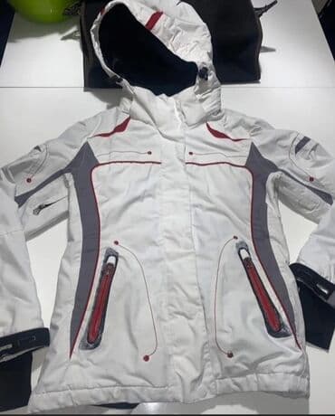 Kompleti, Kombinezoni: Zimska/ski jakna – bela sa sivim i crvenim detaljima - Topla — 1