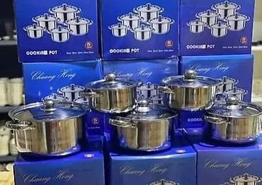 slike konja: 08. Komplet posuđa "Chuang Hong" - 5 delova, nerđajući čelik, novo! — 1