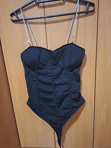 kombinezoni svečani: Elegantni komplet: korset bodi + duga suknja, crna - Gornji deo — 1