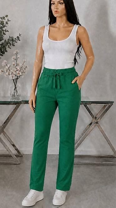 Ženske pantalone sa vezicom – ravnog kroja Dva para po ceni - Tip