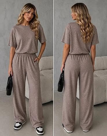 Overalls: Dvodijelni ženski komplet – majica i široke pantalone - Kroj — 3