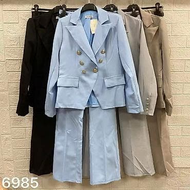 kostim vile: Damski poslovni komplet – sako i pantalone sa zvonom - Krojen za — 4