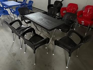 Baštenski set – sto + 6 stolica - Materijal: čvrsta plastika sa
