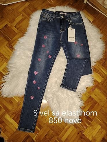 torbe cacak: Ženske skinny farmerke sa elastinom, veličina S. Nove - Tamniji jeans — 1