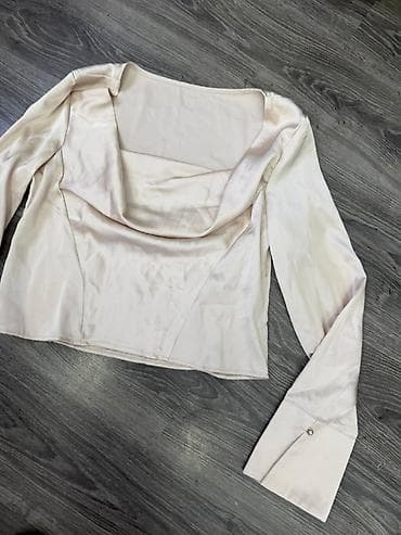 tunike nove: Nova elegantna Shein bluza, materijal kao saten, prelepe šampanj — 3