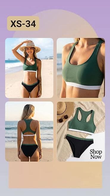 o la la obuca: Dvodijelni ženski kupaći kostim – model XS-34 - Stil: sportski top sa — 1