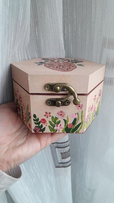 saksije sa nogicama: Jewelry box, Wood, color - Pink, New — 4