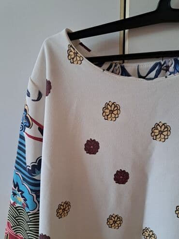 haljine secene ispod grudi: One size, color - Beige, Oversize, Long sleeves — 1