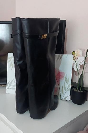 kožna suknja: Čizme, 41, bоја - Crna — 2