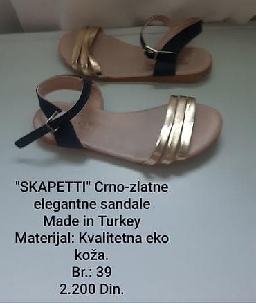 grcka prsti: SKAPETTI crno‑zlatne elegantne sandale - Proizvodnja: Made in Turkey — 1