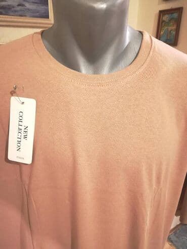 c a basic majice: Short sleeves T-shirt, 6XL (EU 64), color - Beige, Cotton — 2