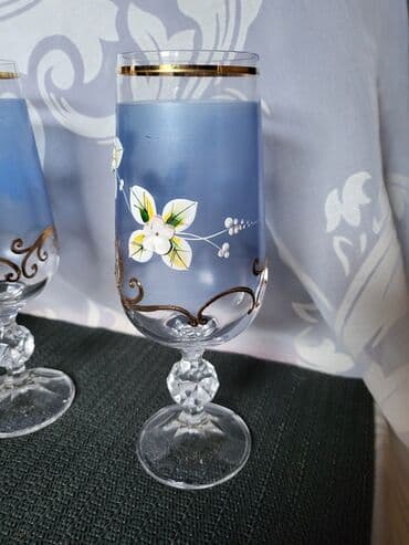swarovski kristal cena: Case za vino,Bohemija kristal rucno oslikane iz 60,70ih.god. Case — 12