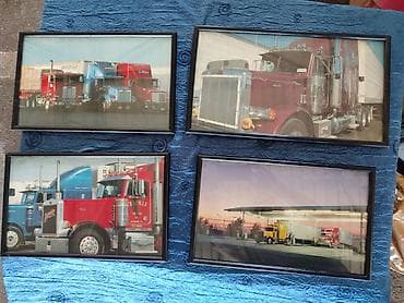 ikea ram za slike: Set od 4 uramljene slike – Američki kamioni (Peterbilt, Kenworth) Na — 1