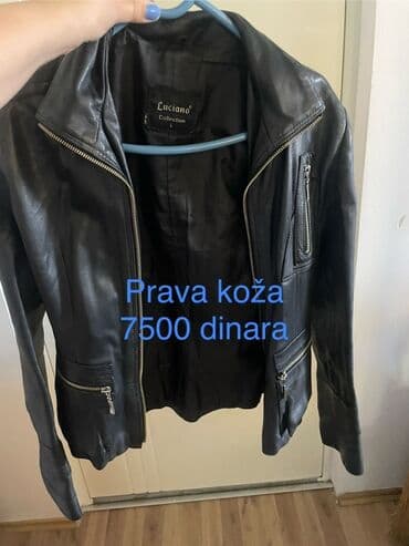 zenske jakne sa dva lica: Crna ženska kožna jakna marke Luciano Collection, veličine L. Jakna — 1