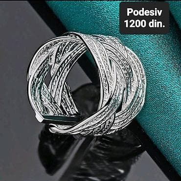 Podesiv prsten – 1200 din. - Elegantni srebrni ton sa isprepletanim