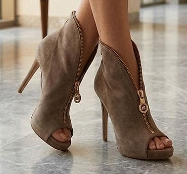 Damske elegantne sandale/ankle čizme na visoku štiklu. - Model: peep