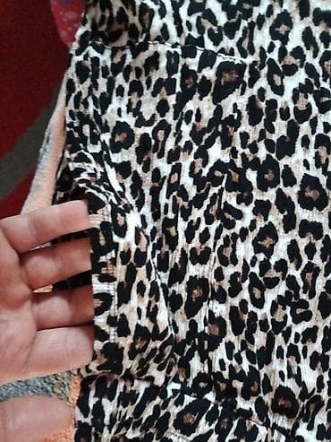 ali mekbil: Ženske pantalone sa leopard printom - Širok, ravan kroj nogavica – — 6