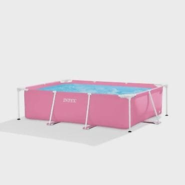 perac za dubinsko pranje: 28266 Pink Rectangular Frame bazen 220x150x60 cm Odlikuje se — 1