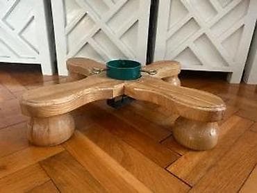 stol i klupe od drveta: Drveni stalak za jelku - Stabilna krstasta baza od punog drveta sa — 6