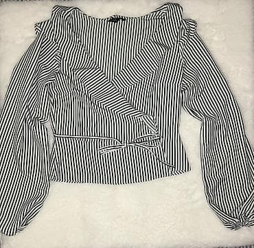 Women's Sweatshirts: Tanak gornji deo Beli sa zelenim straftama Vezuje se oko struja Nov — 1