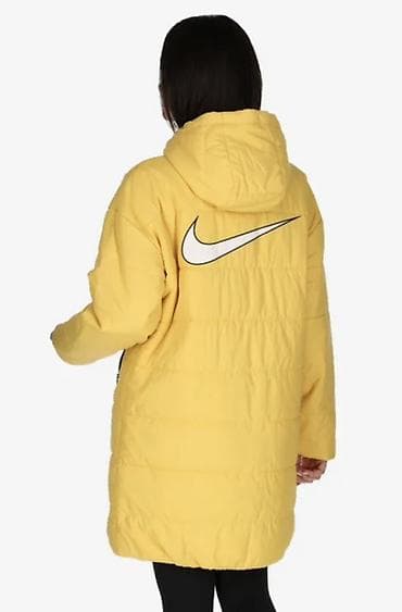 krem sako: Nike ženska duga zimska jakna s kapuljačom – žuta Nošena jednu sezonu — 2