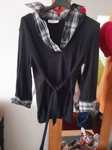 crna kosulja sive pantalone: Karirani, bоја - Crna — 2