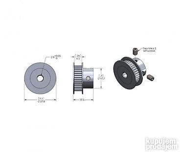 REMENICA GT2 – 40 ZUBA – 8 mm | CNC Precizna aluminijumska remenica