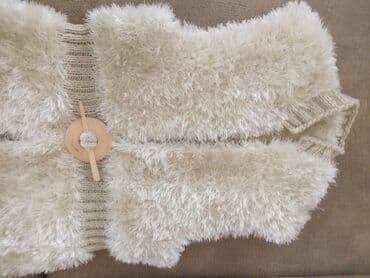 jagger kaputi: Plišani prsluk bez rukava, krem/bež bojeručni rad univerzalni - — 2