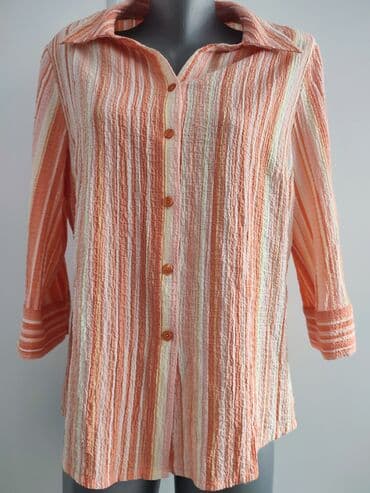 Women's Clothing: C&A, 2XL, Polyester, Stripes, color - Orange — 1