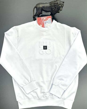 nike m: Muški džemper/sweatshirt sa dugim rukavima, klasičan kroj i okrugli — 8