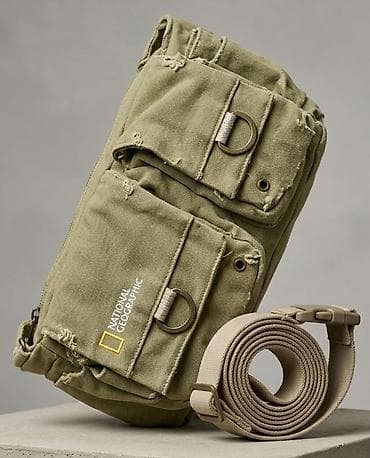 National Geographic platnena torbica – maslinasto zelena - Materijal