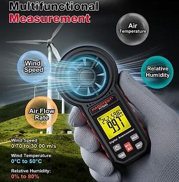 tapi slikar: Industrijski digitalni anemometar HABOTEST HT5005 Višenamenski ručni — 4
