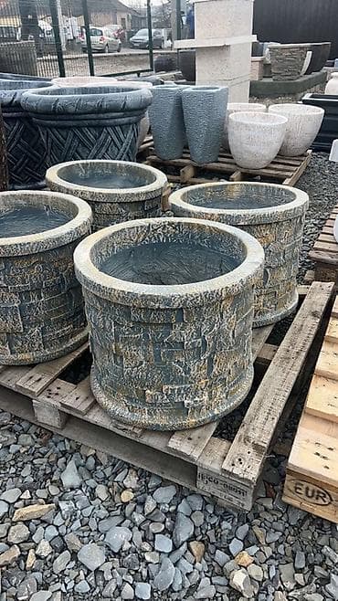 Dekorativne baštenske saksije – kameni izgled - Okrugle saksije većeg