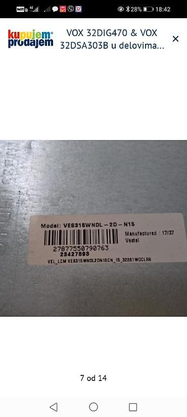 drzac za telefon za motor: VOX 32DIG470 i VOX 32DSA303B – delovi za TV Dostupni moduli i — 8