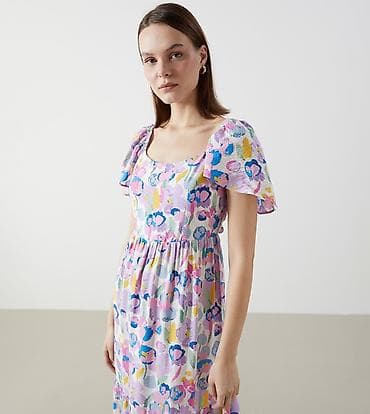 sweatshirt h: Letnja midi haljina sa cvetnim printom - Kroj: midi dužina do — 2