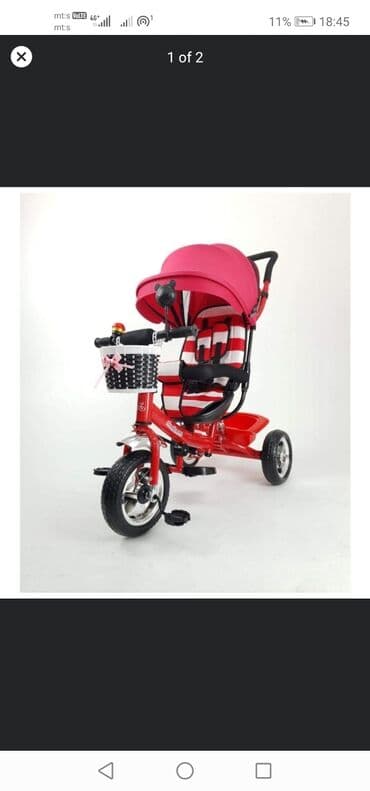 bicikli za devojčice: Tricikl guralica crvena boja - 9500 din (BESPLATNA DOSTAVA) OGRANICENA — 1