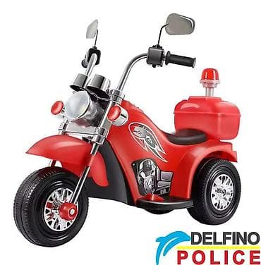 motoric za decu: Motor na akumulator Delfino Police – crveni trotočkaš za mališane do 4 — 2
