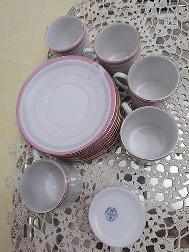 metalac češki porcelan: Set za kafu/čaj – 12 delova, porcelan - 6 šoljica sa ručkom - 6 — 5