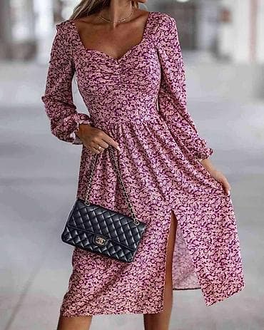 tommy hilfiger čizme: Ženska midi haljina s cvetnim printom - Kroj: midi dužina sa prorezom — 5