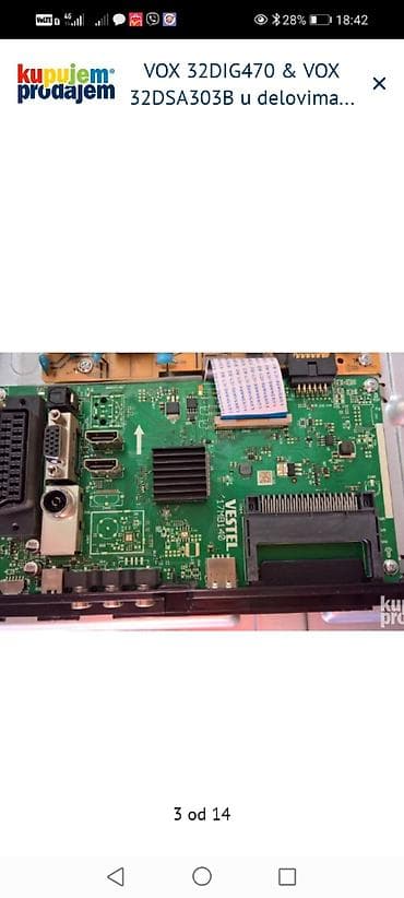 drzac za telefon za motor: VOX 32DIG470 i VOX 32DSA303B – delovi za TV Dostupni moduli i — 4