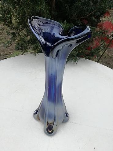 Vaze i saksije: Stara Unikatna Kobaltna Plava Vaza Murano broj 1. Visina 34cm. Masivna — 3