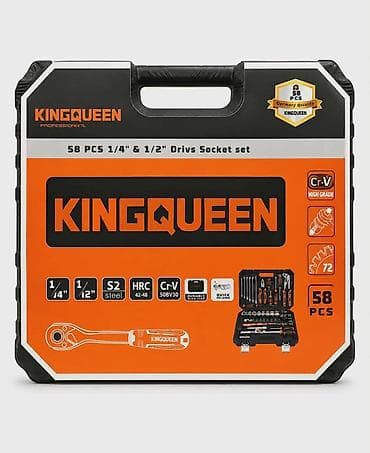 stihl rucna testera: KINGQUEEN profesionalni set alata – 58 delova (1/4" i 1/2") Kompletan — 3