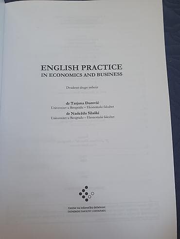polovan sporet sa ravnom plocom: Udžbenik: English – Practice in Economics and Business Autorke: dr — 2