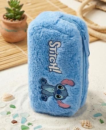 baba roga torbe: Plišana kozmetička/olovčarka torbica – Stitch motiv - Materijal — 1