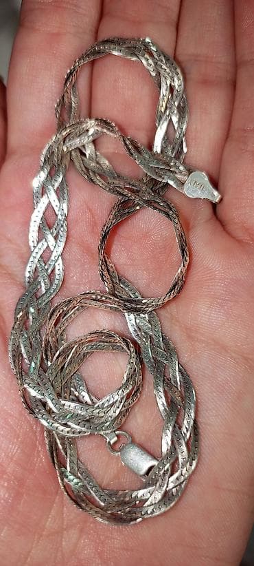 handmade nausnice: Pletena srebrna ogrlica - Materijal: srebro (obilježje “925” vidljivo — 3