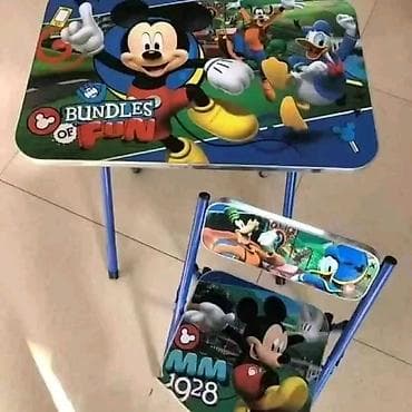 Dušeci: Dečiji set sto + stolica sa motivima crtanih junaka - Praktičan set — 9