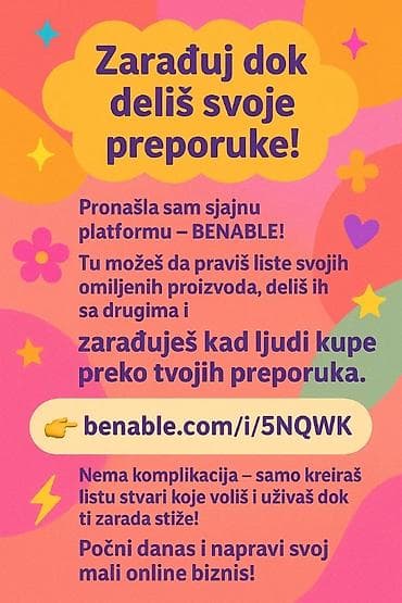 promoterka posao: BENABLE – platforma za zaradu putem preporuka - Kreiraj liste svojih — 3