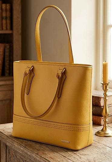 Elegantna ženska tote torba u boji senfa - Materijal: kvalitetna