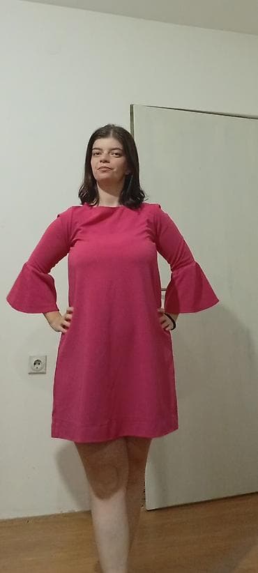 pandora prsten srce: Ružičasta ženska haljina A-kroja - Boja: intenzivna ciklama/ružičasta — 2