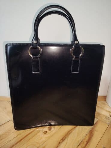 Venčanice i aksesoari: Elegantna ženska torba za posao/dokumenta – crna, visokog sjaja - — 1